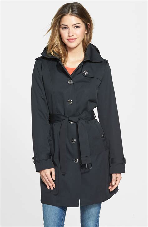 michael kors hoodd wool coat|Michael Kors single breasted coat.